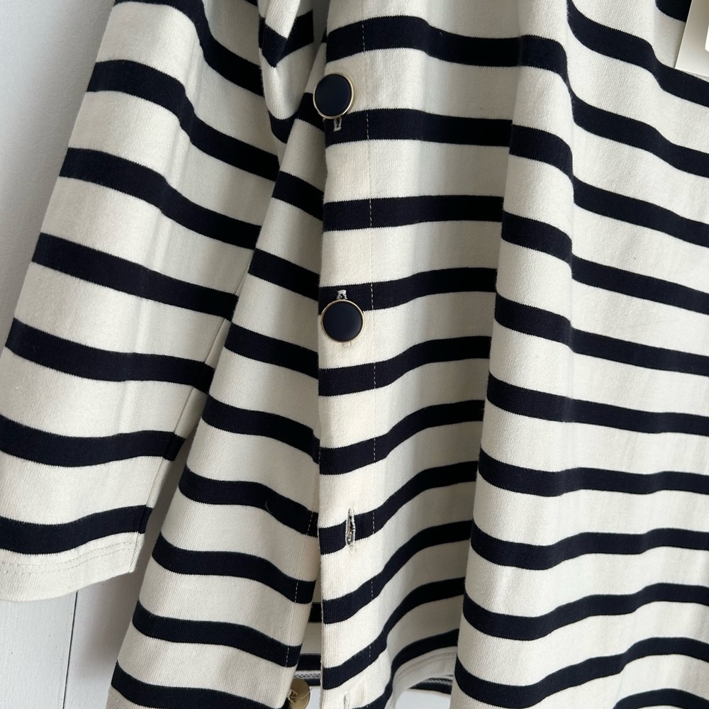 Sézane Striped White and Navy - Picture 3 of 3
